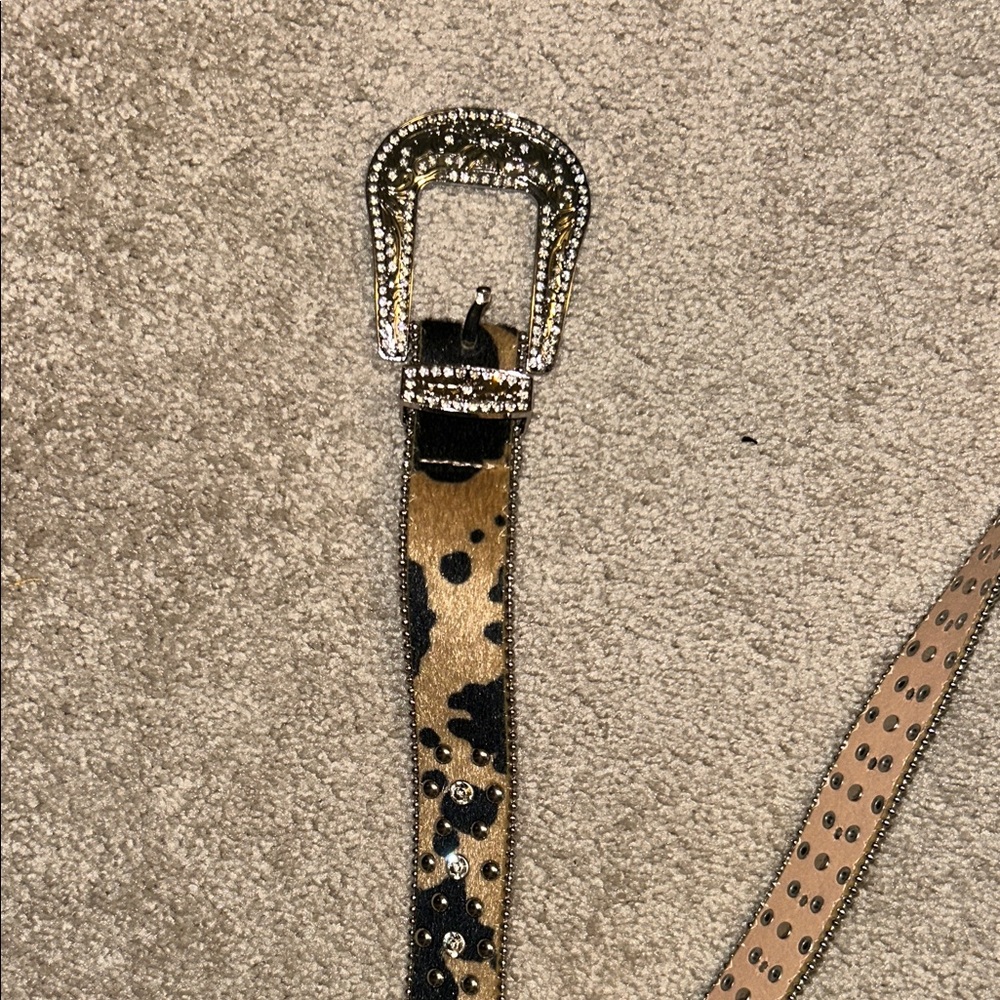 Leopard Print Rhinestone Belt - Picture 3 of 5